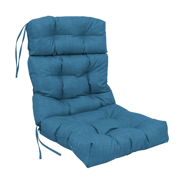 Blazing Needles 22 x 45 in. Spun Polyester Solid Outdoor Tufted Chair Cushion Sea Blue